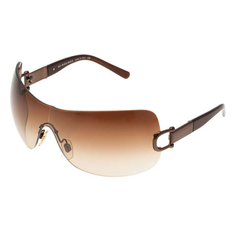 مملوكة مسبقًا Burberry Brown 3014 Shield Sunglasses