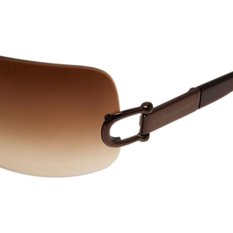 مملوكة مسبقًا Burberry Brown 3014 Shield Sunglasses