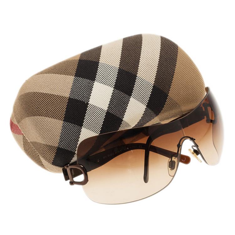 مملوكة مسبقًا Burberry Brown 3014 Shield Sunglasses