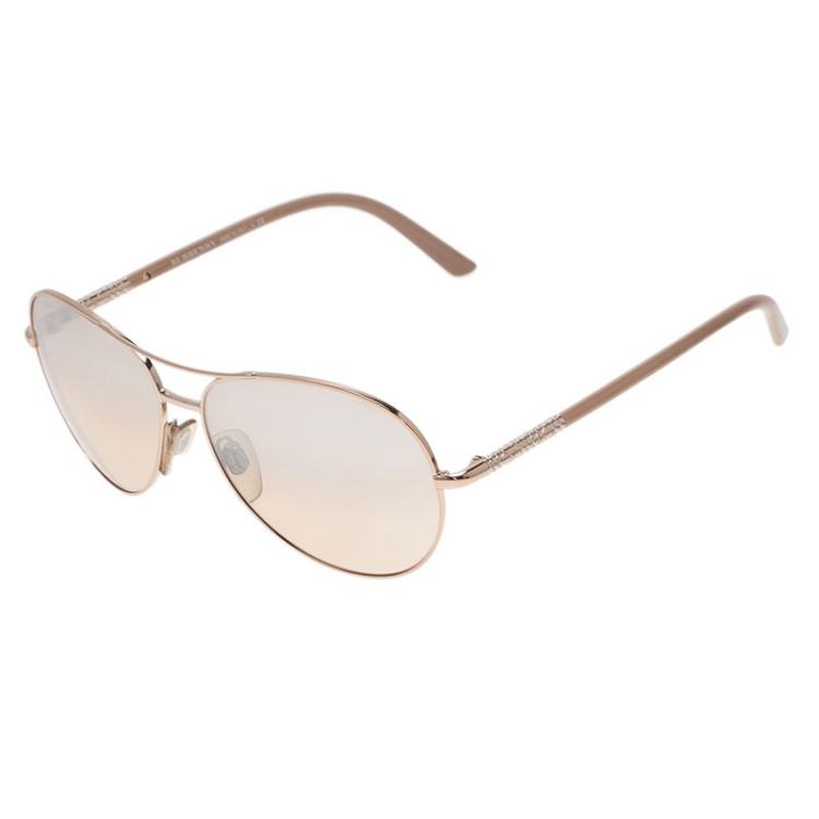 مملوكة مسبقًا Burberry Gold 3053 Aviators