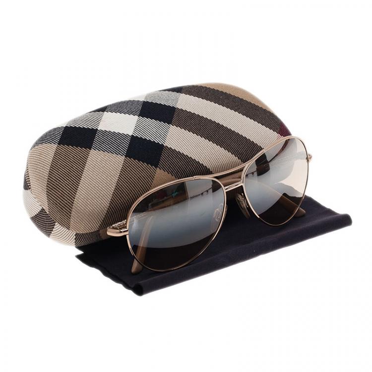 مملوكة مسبقًا Burberry Gold 3053 Aviators