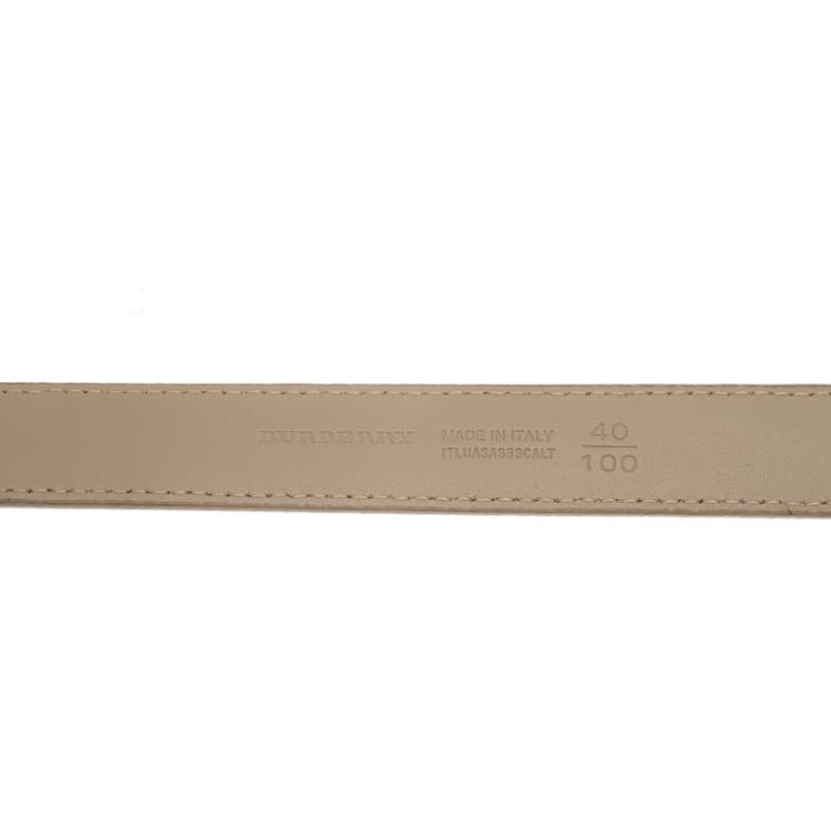 مملوكة مسبقًا Burberry Beige Novacheck Canvas Belt 100 CM
