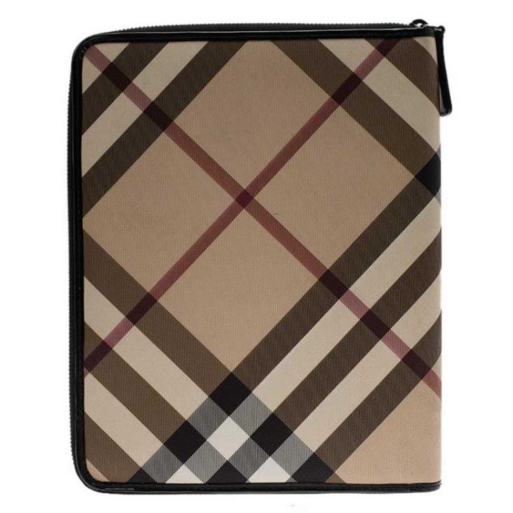 Pre Owned Burberry Novacheck Canvas Ipad Cover