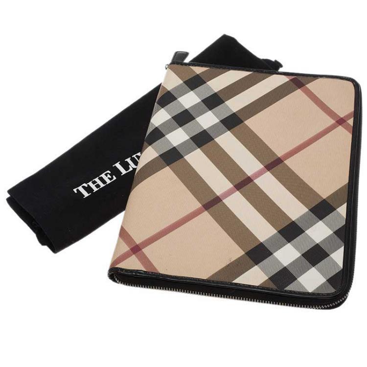 Pre Owned Burberry Novacheck Canvas Ipad Cover