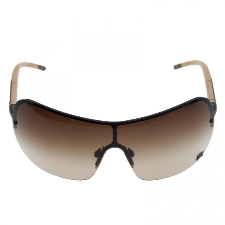Pre Owned Burberry Brown Shield Sunglasses