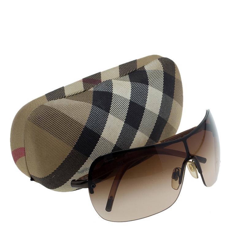 Pre Owned Burberry Brown Shield Sunglasses