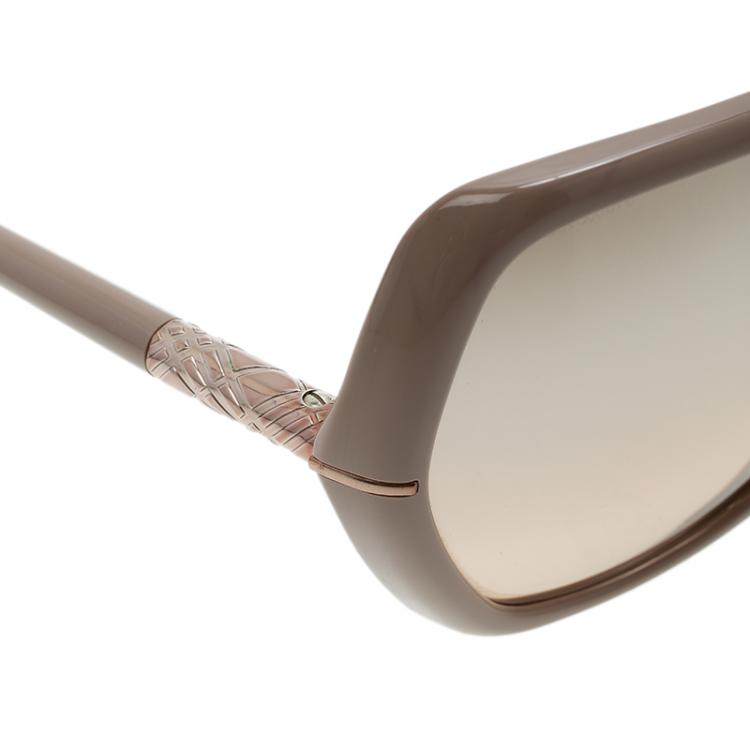 Pre Owned Burberry Beige B4107 Oversized Sunglasses
