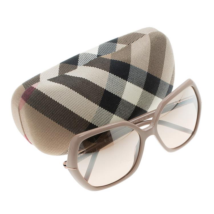 Pre Owned Burberry Beige B4107 Oversized Sunglasses