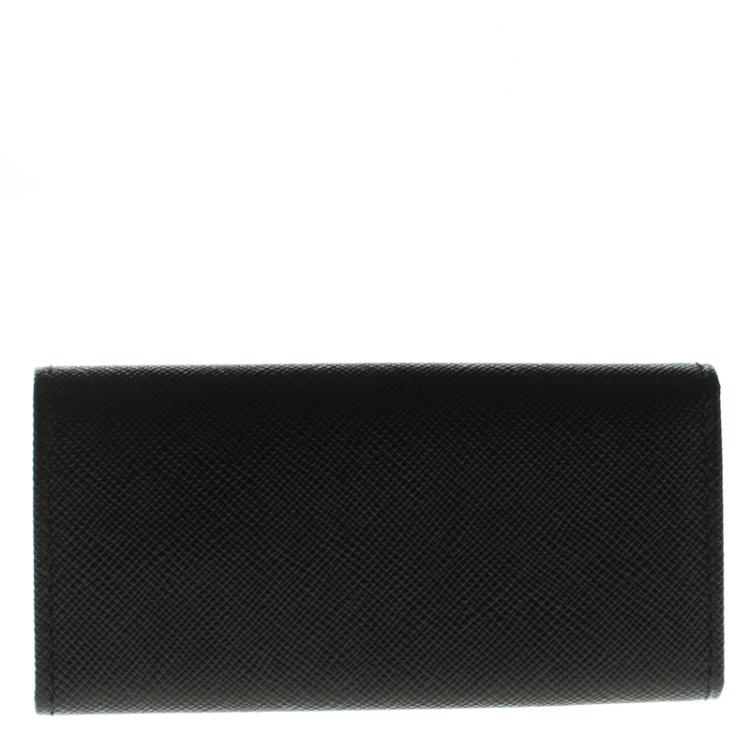 Pre Owned حافظة 4 مفاتيح بربري جلد سوداء