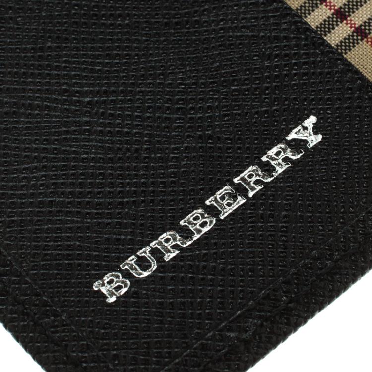 Pre Owned حافظة 4 مفاتيح بربري جلد سوداء