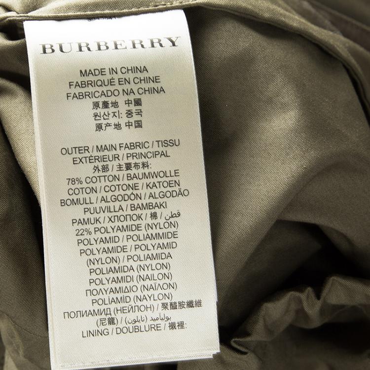 Pre Owned Burberry Brit Khaki Raccoon Fur Trim Hooded Parka Jacket S