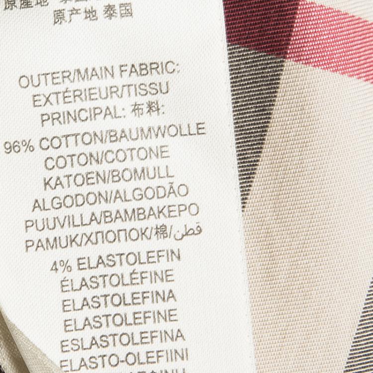 Pre Owned Burberry Brit Beige Novacheck Long Sleeve Buttondown Cotton Shirt XS