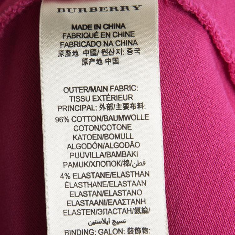 Pre Owned Burberry Brit Pink Logo Detail Polo T-Shirt M