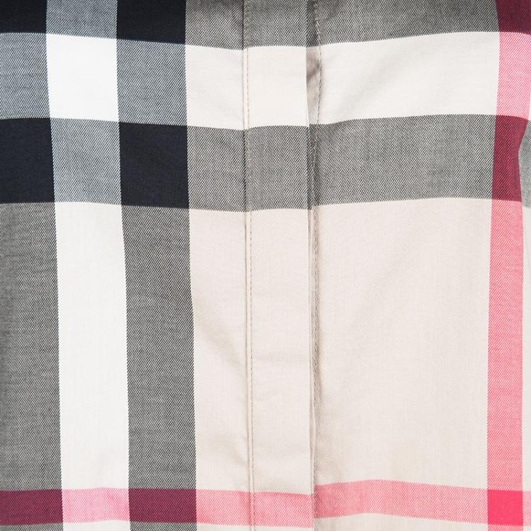 Pre Owned Burberry Brit Beige Novacheck Cotton Long Sleeve Button Front Shirt S