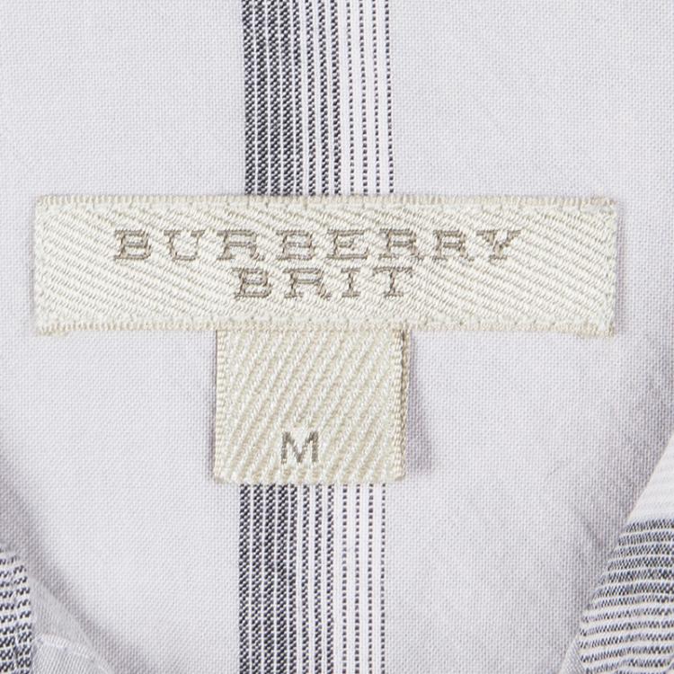 مملوكة مسبقًا Burberry Brit Pale Pink Checked Cotton Long Sleeve Button Front Shirt M