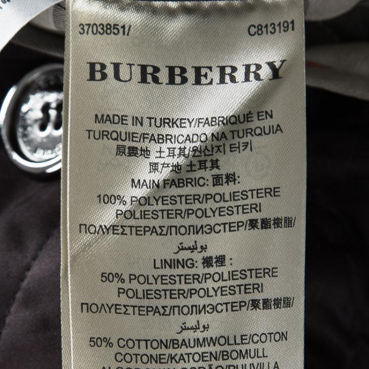 Pre Owned Burberry Brit Black Novacheck Trim Detail Diamond Quilted Jacket M