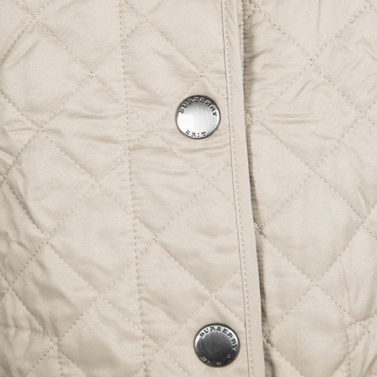 Pre Owned Burberry Brit Beige Diamond Quilted Button Front Jacket S