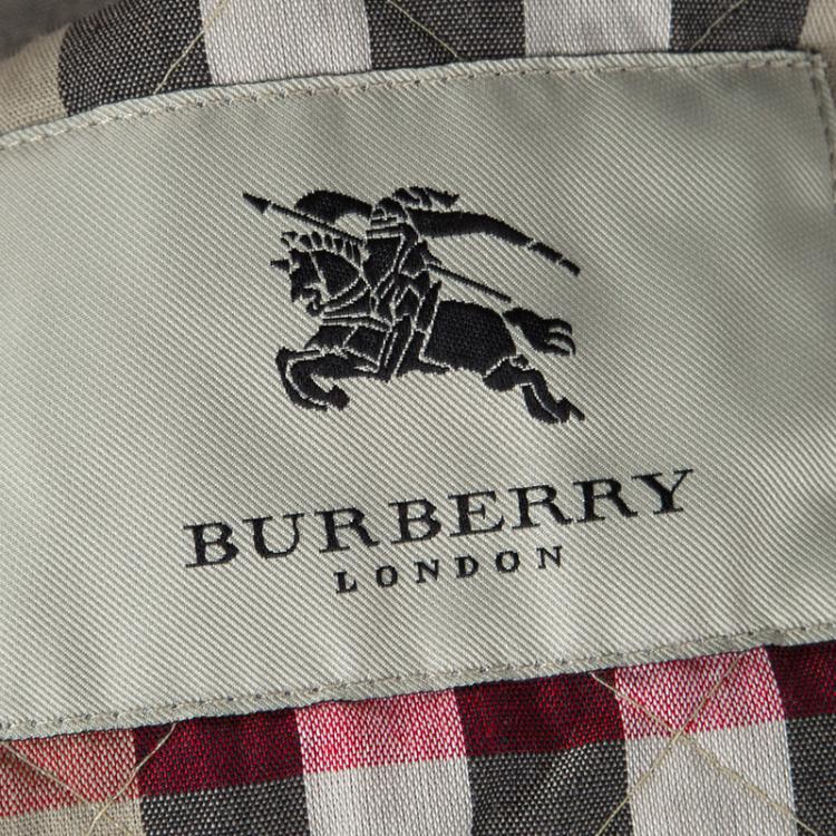 مملوكة مسبقًا Burberry London Powder Blue Diamond Quilted Button Front Jacket L