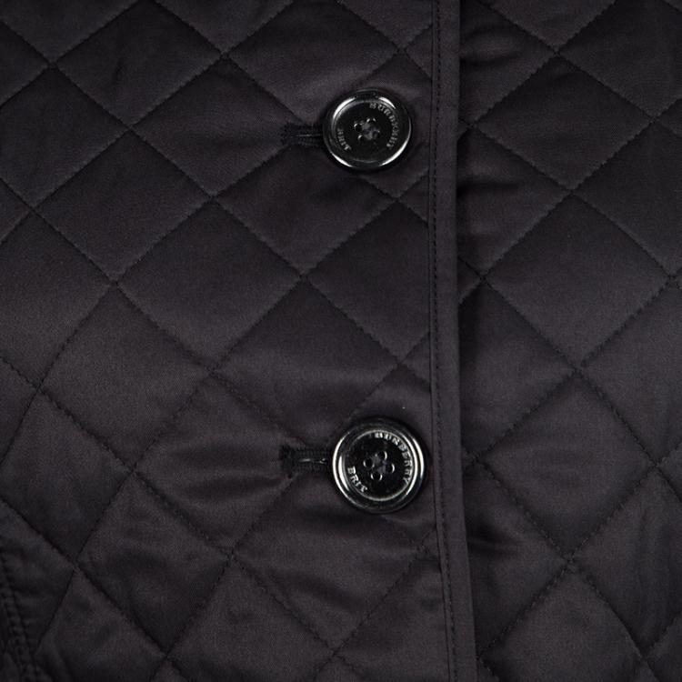 مملوكة مسبقًا Burberry Brit Black Diamond Quilted Button Front Jacket M