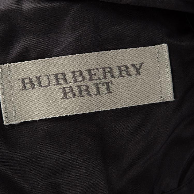 مملوكة مسبقًا Burberry Brit Black Diamond Quilted Button Front Jacket M