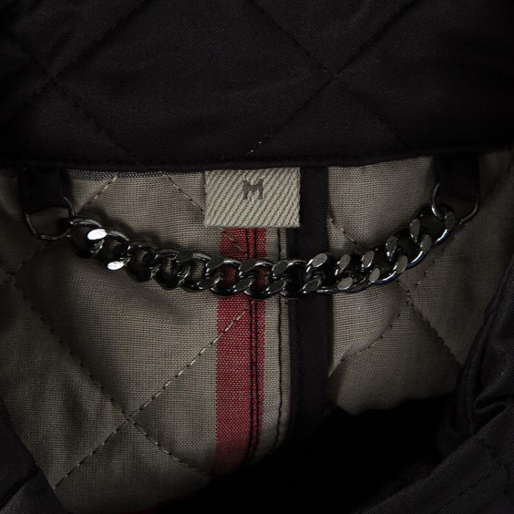 مملوكة مسبقًا Burberry Brit Black Diamond Quilted Button Front Jacket M