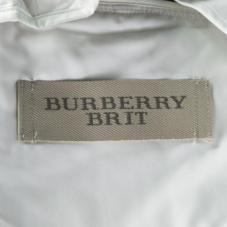 Pre Owned Burberry Brit Off White Diamond Quilted Button Front Jacket S