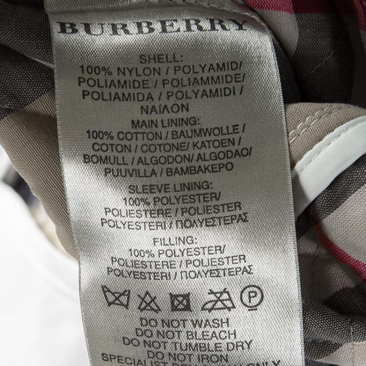 Pre Owned Burberry Brit Off White Diamond Quilted Button Front Jacket S