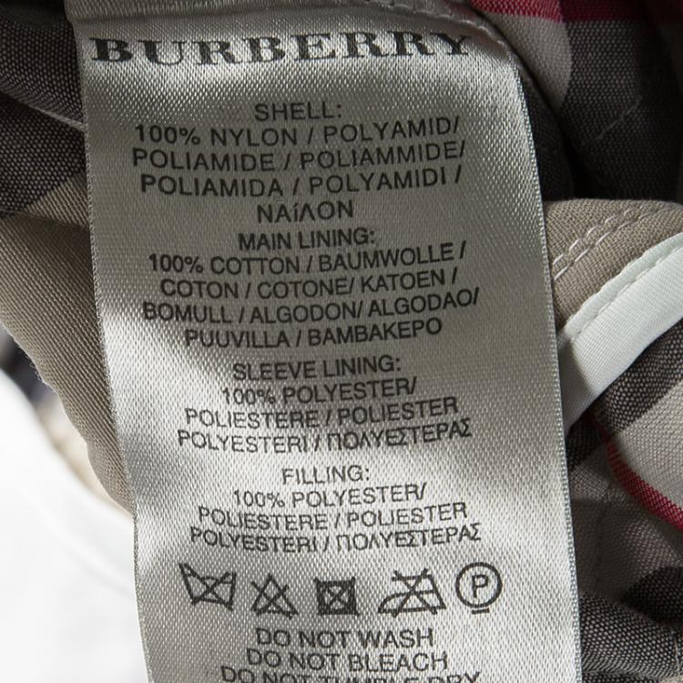 Pre Owned Burberry Brit Off White Diamond Quilted Button Front Jacket M