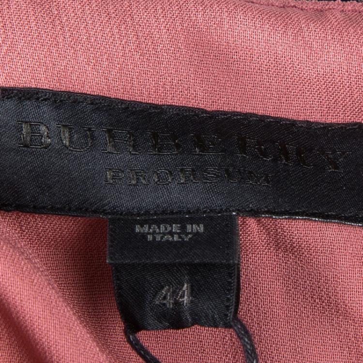 Pre Owned Burberry Prorsum Peony Pink Floral Strap Detail Draped Dress M 