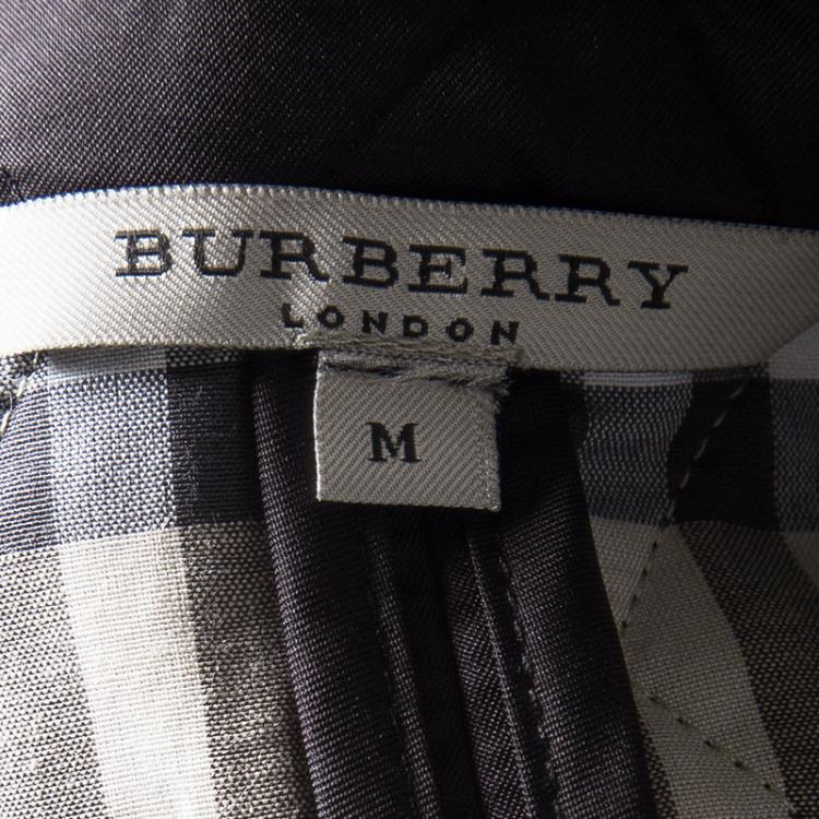Pre Owned Burberry London Black Novacheck Trim Detail Diamond Quilted Jacket M
