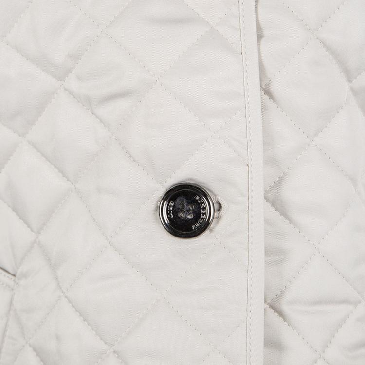 Pre Owned Burberry Brit Beige Diamond Quilted Button Front Jacket S