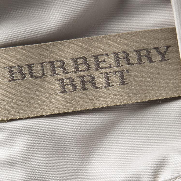 Pre Owned Burberry Brit Beige Diamond Quilted Button Front Jacket S