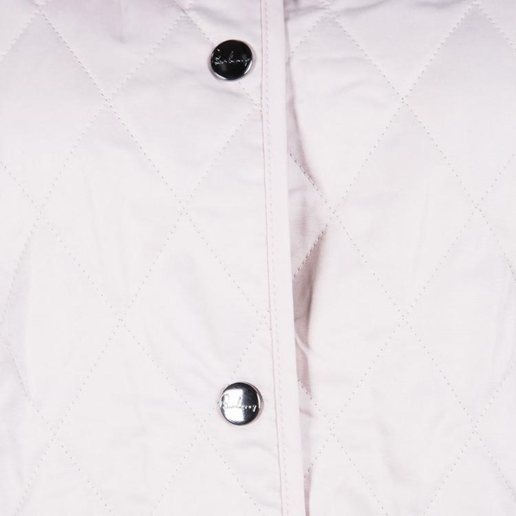 Pre Owned Burberry Pale Pink Diamond Quilted Button Front Jacket M