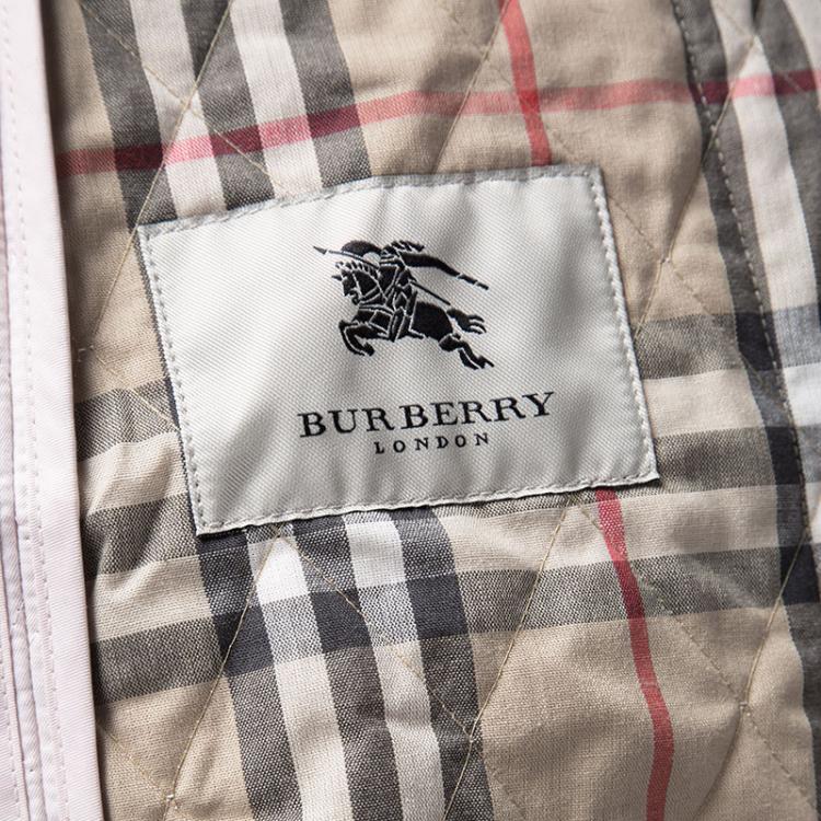 Pre Owned Burberry Pale Pink Diamond Quilted Button Front Jacket M