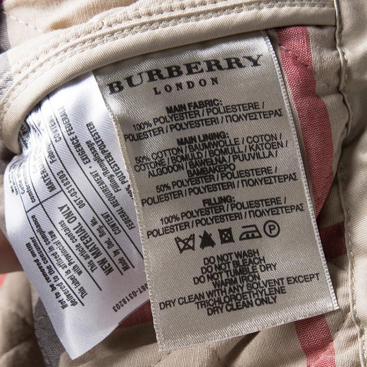 Pre Owned Burberry Brit Brown Diamond Quilted Button Front Jacket XL