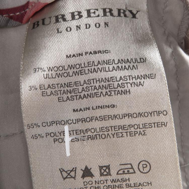 Pre Owned Burberry London Grey Wool Wide Leg Trousers S