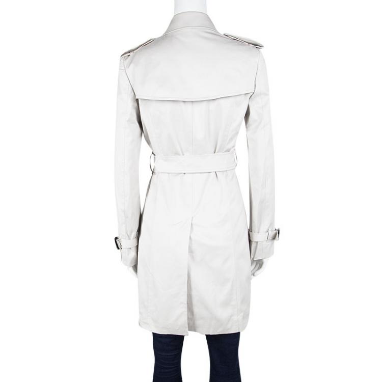 Pre Owned Burberry London Beige Double Breasted Belted Trench Coat XS