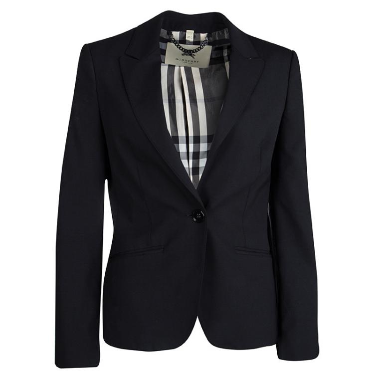 Pre Owned Burberry London Black Wool Pant Suit S