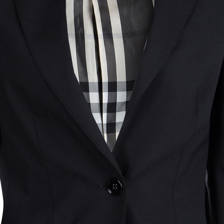 Pre Owned Burberry London Black Wool Pant Suit S