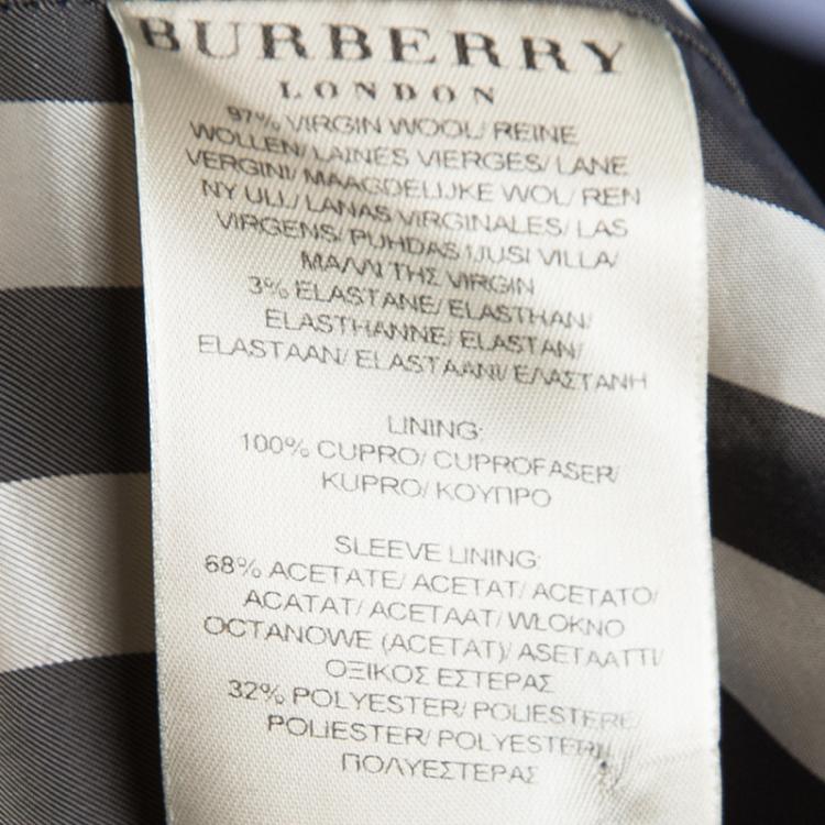 Pre Owned Burberry London Black Wool Pant Suit S