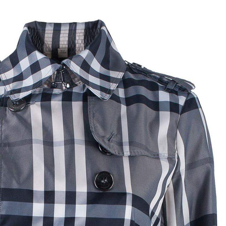 Pre Owned Burberry Monochrome Print Trenchcoat S