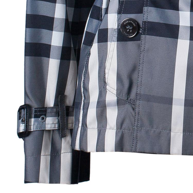 Pre Owned Burberry Monochrome Print Trenchcoat S