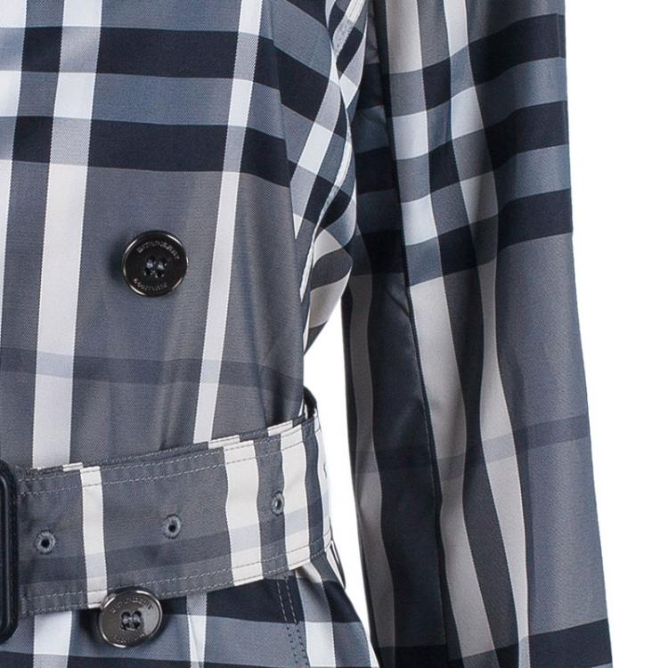 Pre Owned Burberry Monochrome Print Trenchcoat S