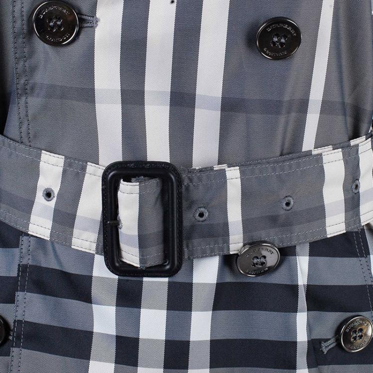 Pre Owned Burberry Monochrome Print Trenchcoat S