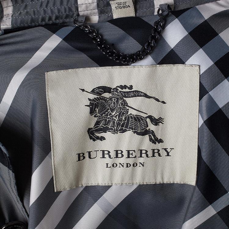 Pre Owned Burberry Monochrome Print Trenchcoat S