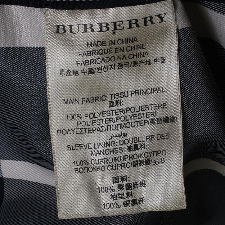 Pre Owned Burberry Monochrome Print Trenchcoat S
