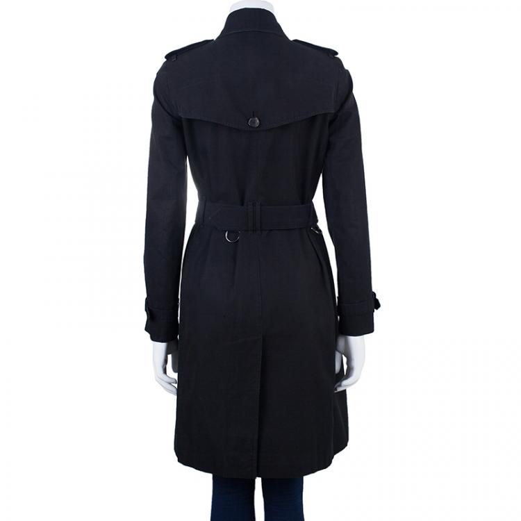 مملوكة مسبقًا Burberry Black Kensington Long Heritage Trench Coat S