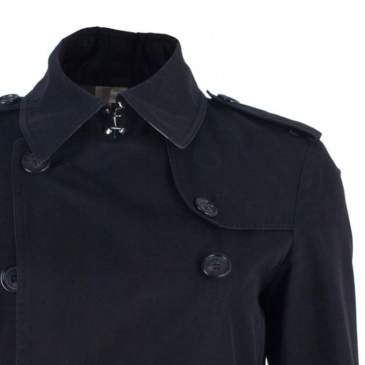 مملوكة مسبقًا Burberry Black Kensington Long Heritage Trench Coat S