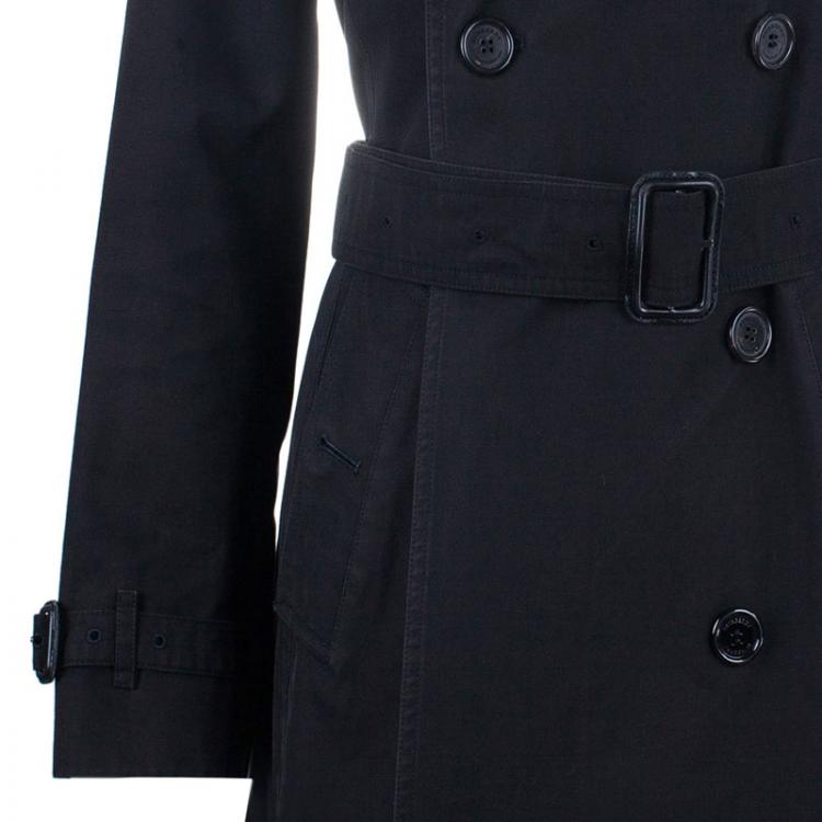 مملوكة مسبقًا Burberry Black Kensington Long Heritage Trench Coat S