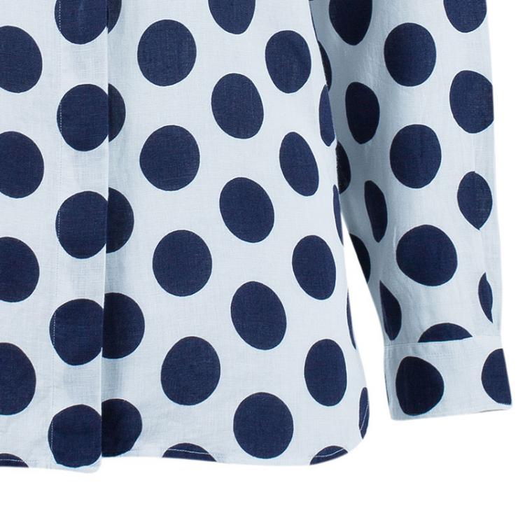 Pre Owned Burberry Prorsum Navy Large Polka Dot Shirt S
